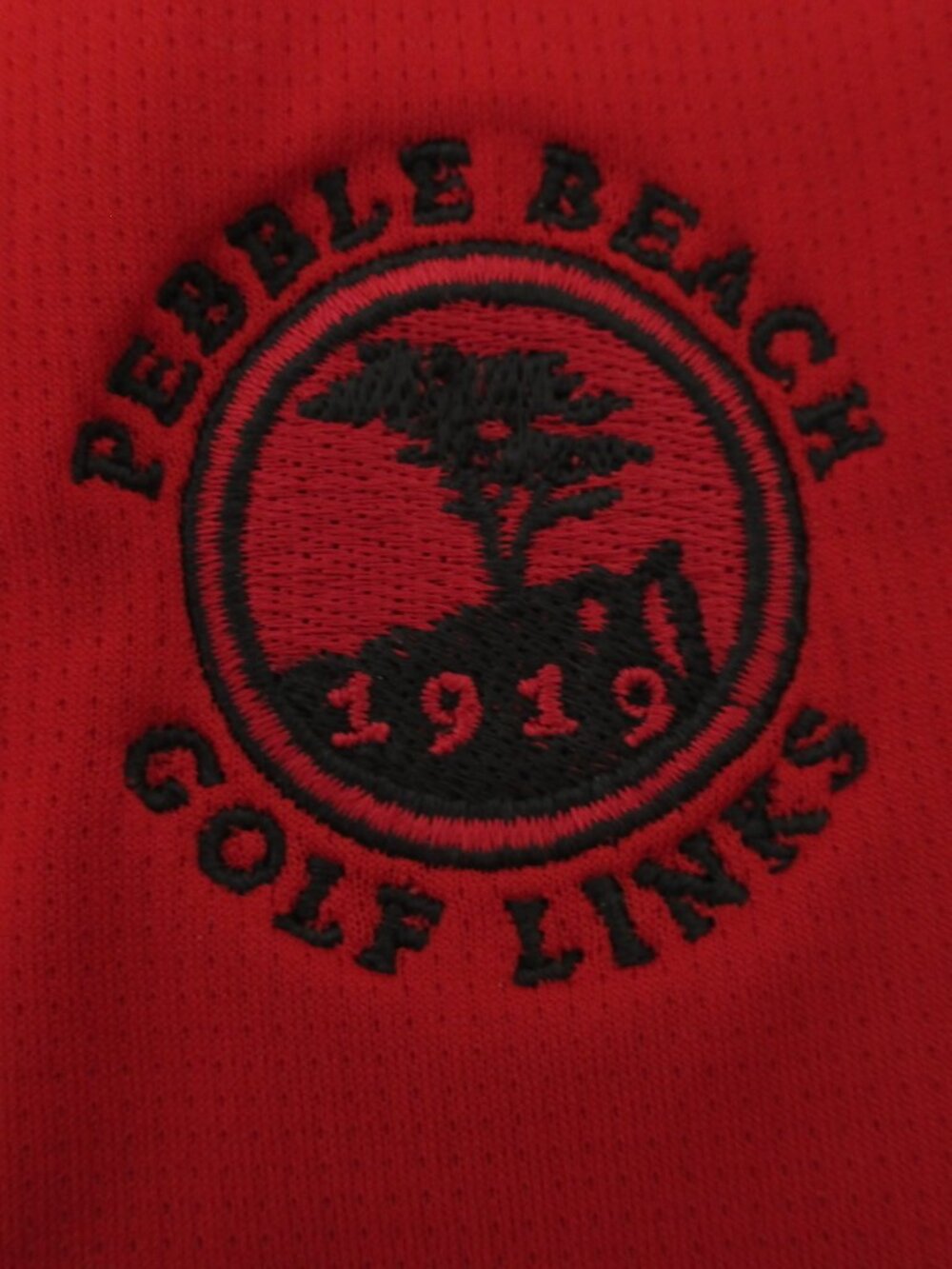 adidas ClimaChill Mens S/S "Pebble Beach Golf Links" Red Golf Polo Shirt - Large